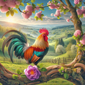Outdoor Cock-Full Round Diamond Painting-30x30cm