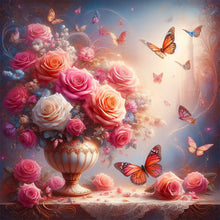 Load image into Gallery viewer, Flower-Full Round Diamond Painting-30x30cm
