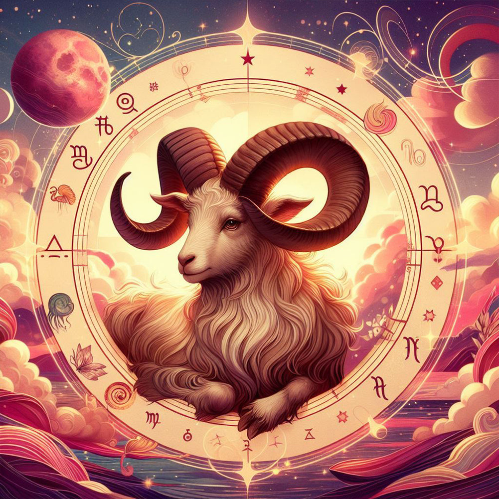 Twelve Zodiac Signs-Full Round Diamond Painting-30x30cm