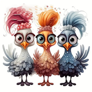 Funny Chicken-Full Round Diamond Painting-40x40cm