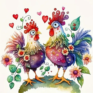 Funny Chicken-Full Round Diamond Painting-40x40cm