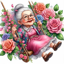 Load image into Gallery viewer, Old Lady-Full Round Diamond Painting-30x30cm
