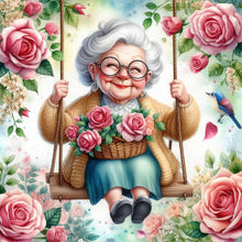 Load image into Gallery viewer, Old Lady-Full Round Diamond Painting-30x30cm
