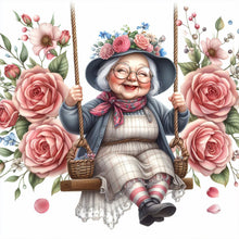 Load image into Gallery viewer, Old Lady-Full Round Diamond Painting-30x30cm
