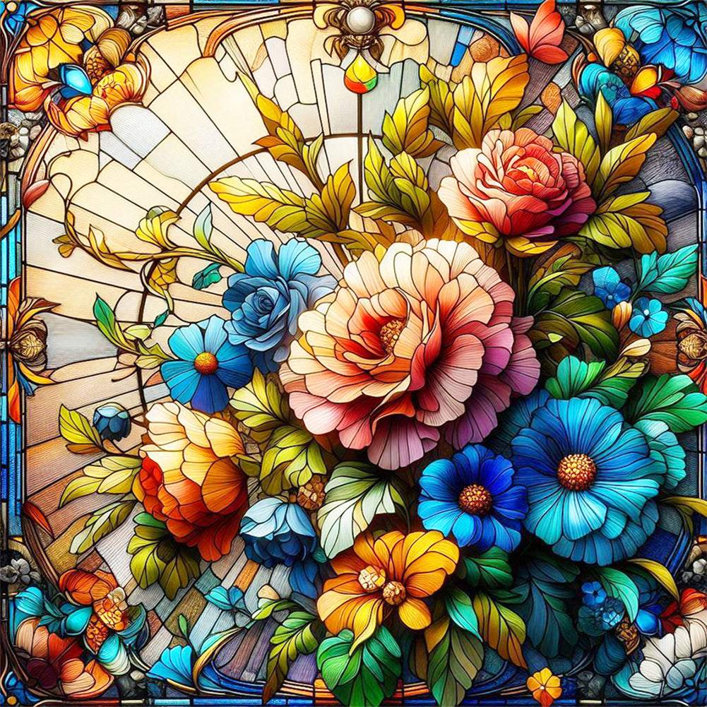 Flower-Full Round Diamond Painting-30x30cm