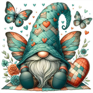 Butterfly Gnome-Full Round Diamond Painting-30x30cm