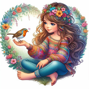 Girl-Full Round Diamond Painting-50x50cm