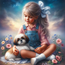 Load image into Gallery viewer, Life of Pets Girl-Full Round Diamond Painting-30x30cm
