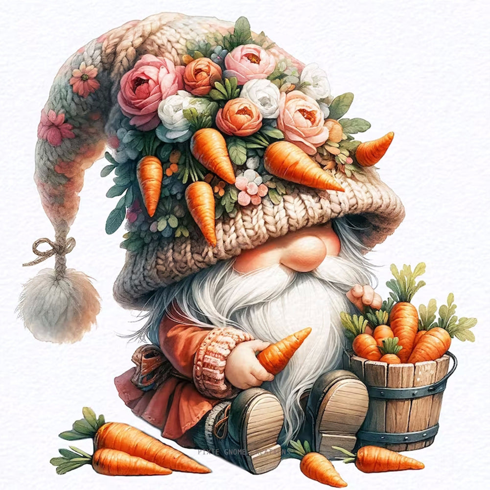 Fruit And Vegetable Gnome-Full Round Diamond Painting-30x30cm