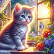 Load image into Gallery viewer, Cat-Full Round Diamond Painting-30x30cm
