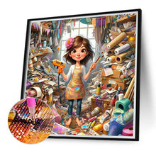 Load image into Gallery viewer, Girl-Full Round Diamond Painting-40x40cm
