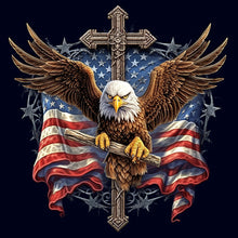 Load image into Gallery viewer, American Eagle Cross-Full Round Diamond Painting-30x30cm
