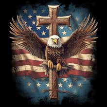 Load image into Gallery viewer, American Eagle Cross-Full Round Diamond Painting-30x30cm
