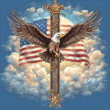 Load image into Gallery viewer, American Eagle Cross-Full Round Diamond Painting-30x30cm
