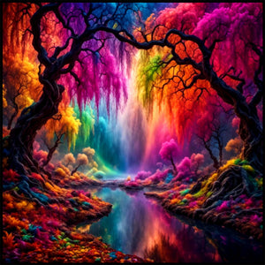 Rainbow Tree Of Life-Full Round Diamond Painting-35x35cm