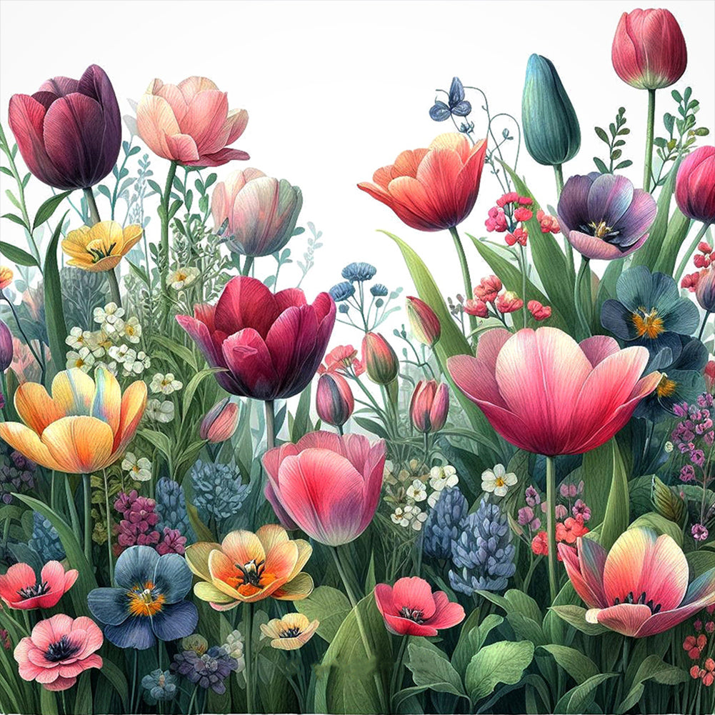 Spring Garden-Full Round Diamond Painting-30x30cm