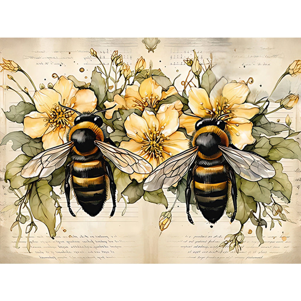 Bee-Full Round Diamond Painting-40x30cm