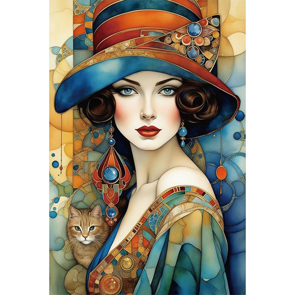 Lady-Full Round Diamond Painting-40x60cm