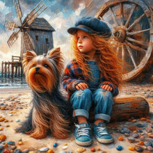 Load image into Gallery viewer, Life of Pets Girl-Full Round Diamond Painting-30x30cm
