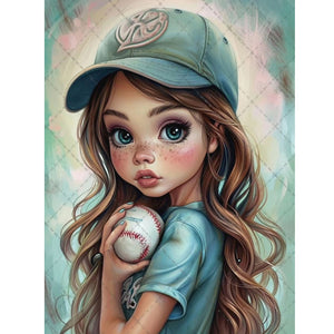 Sweet Girl-Full Round Diamond Painting-30x40cm
