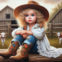 Load image into Gallery viewer, Cowgirl-Full Round Diamond Painting-30x30cm
