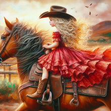 Load image into Gallery viewer, Cowgirl-Full Round Diamond Painting-30x30cm
