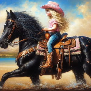 Cowgirl-Full Round Diamond Painting-30x30cm