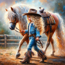 Load image into Gallery viewer, Cowgirl-Full Round Diamond Painting-30x30cm
