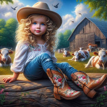 Load image into Gallery viewer, Cowgirl-Full Round Diamond Painting-30x30cm
