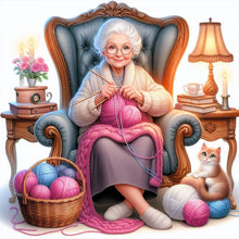 Load image into Gallery viewer, Grandmother-Full Round Diamond Painting-40x40cm
