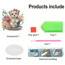 Load image into Gallery viewer, Teacup Puppy-Single Side Drill-Acrylic Diamond Desktop Ornament
