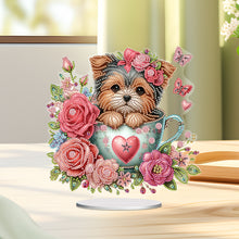 Load image into Gallery viewer, Teacup Puppy-Single Side Drill-Acrylic Diamond Desktop Ornament
