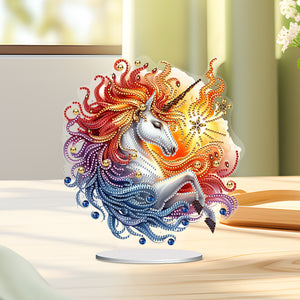Unicorn-Single Side Drill-Acrylic Diamond Desktop Ornament