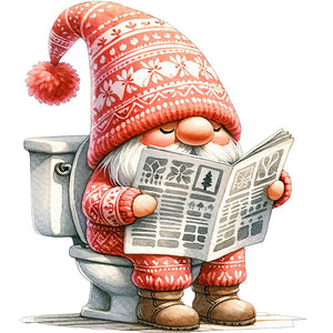 Toilet Gnome-Full Round Diamond Painting-30x30cm