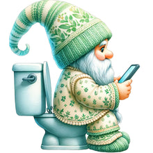 Load image into Gallery viewer, Toilet Gnome-Full Round Diamond Painting-30x30cm
