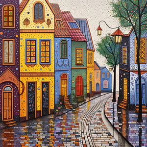 Color House-Full Round Diamond Painting-40x40cm