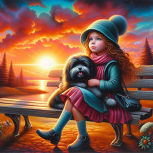 Load image into Gallery viewer, Life of Pets Girl-Full Round Diamond Painting-30x30cm
