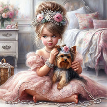 Load image into Gallery viewer, Life of Pets Girl-Full Round Diamond Painting-30x30cm
