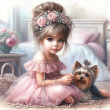 Load image into Gallery viewer, Life of Pets Girl-Full Round Diamond Painting-30x30cm
