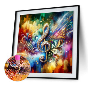 Color Music Symbols-Full Round Diamond Painting-30x30cm