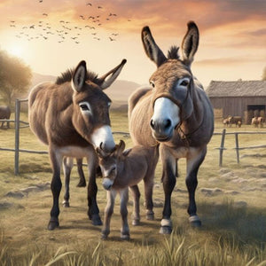 Cow Family-Full Round Diamond Painting-30x30cm