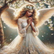Load image into Gallery viewer, Praying Angel Girl-Full Round Diamond Painting-30x30cm
