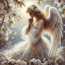 Load image into Gallery viewer, Praying Angel Girl-Full Round Diamond Painting-30x30cm
