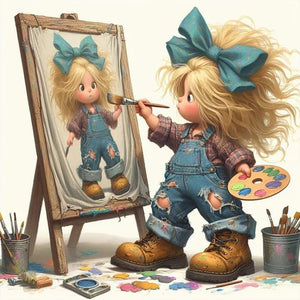 Girl-Full Round Diamond Painting-30x30cm