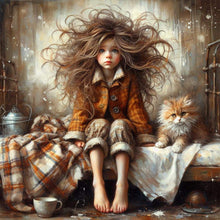 Load image into Gallery viewer, Girl-Full Round Diamond Painting-30x30cm
