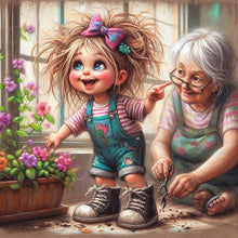 Load image into Gallery viewer, Girl-Full Round Diamond Painting-30x30cm

