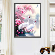 Load image into Gallery viewer, White Crane-Full Round Diamond Painting-50x60cm-Large Size
