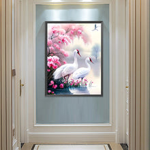 Load image into Gallery viewer, White Crane-Full Round Diamond Painting-50x60cm-Large Size
