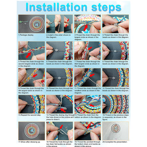 DIY Diamond Painting Double Sided 3D Wind Chime Pendant Hanging Kit