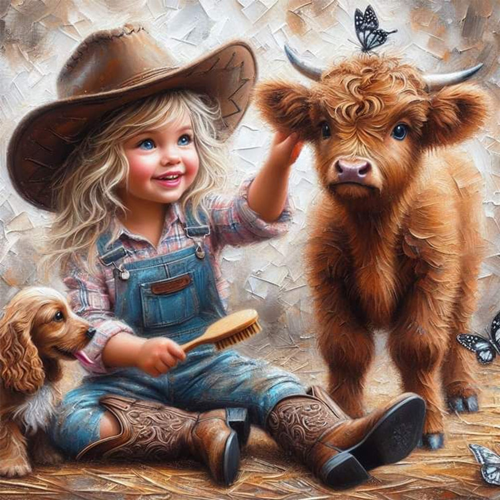 Girl-Full Round Diamond Painting-30x30cm
